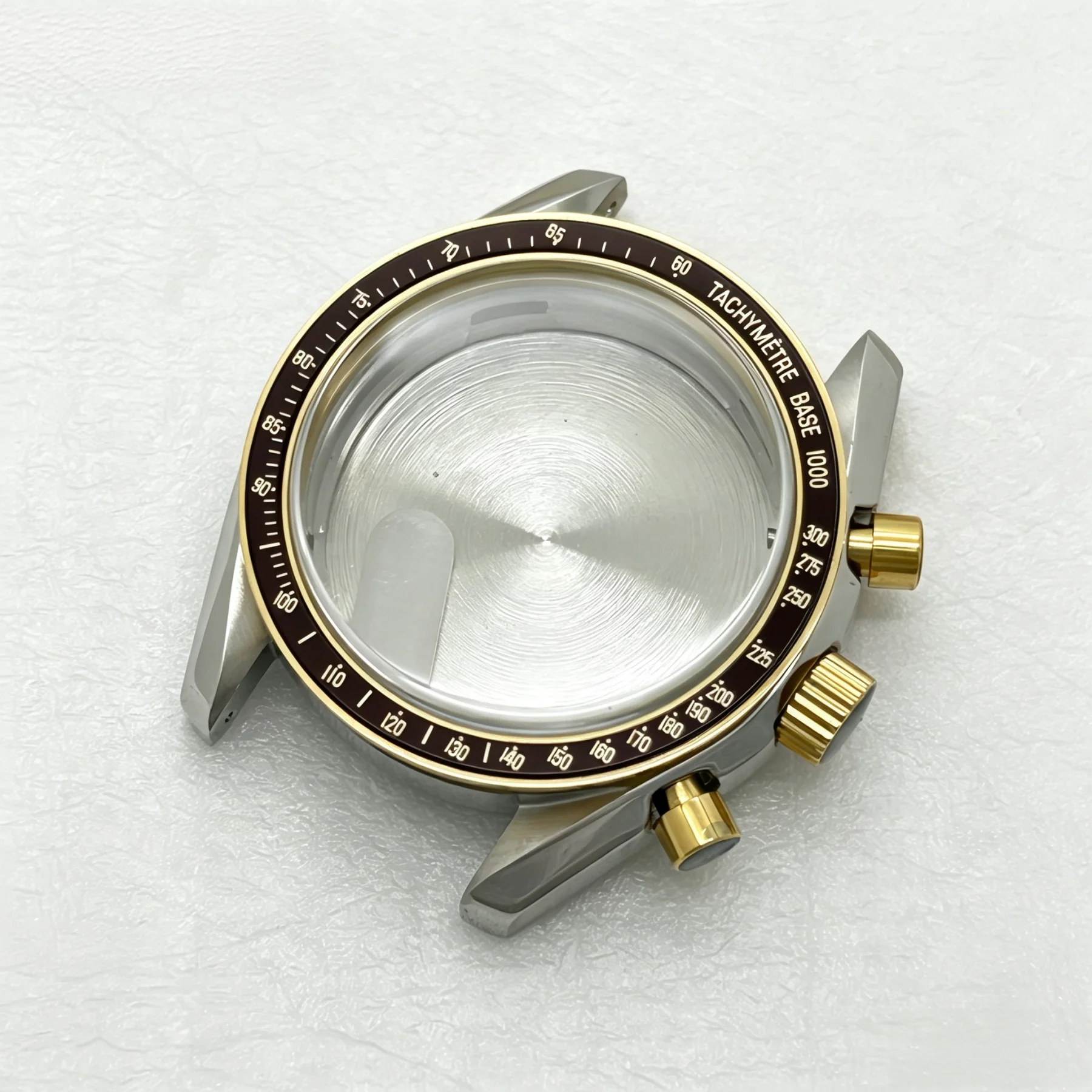 Silver Gold Multifunctional 39.6mm Watch Case for Japan VK63A Quartz Movement Parts Fits 20mm Steel Band Case with Bezel