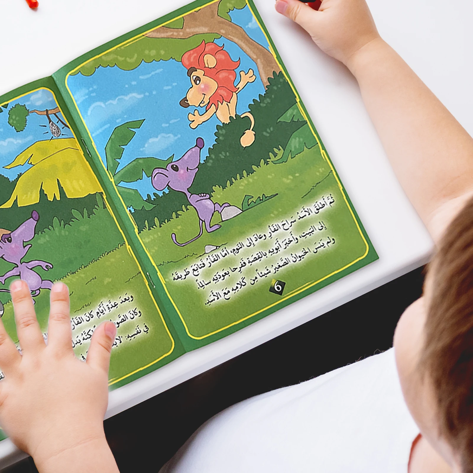 A Set Of 6 Arabic Version Baby Bedtime Fairy Tale Early Education Books Children's Enlightenment Color Picture Reading Gifts