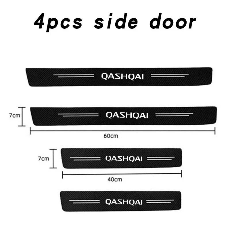 4Pcs/set Car Door Threshold Sill Sticker For Nissan Qashqai J10 J11 J12 2013 2015 2016 2017 2018 2019 2020 2021 Qashqai Emblem