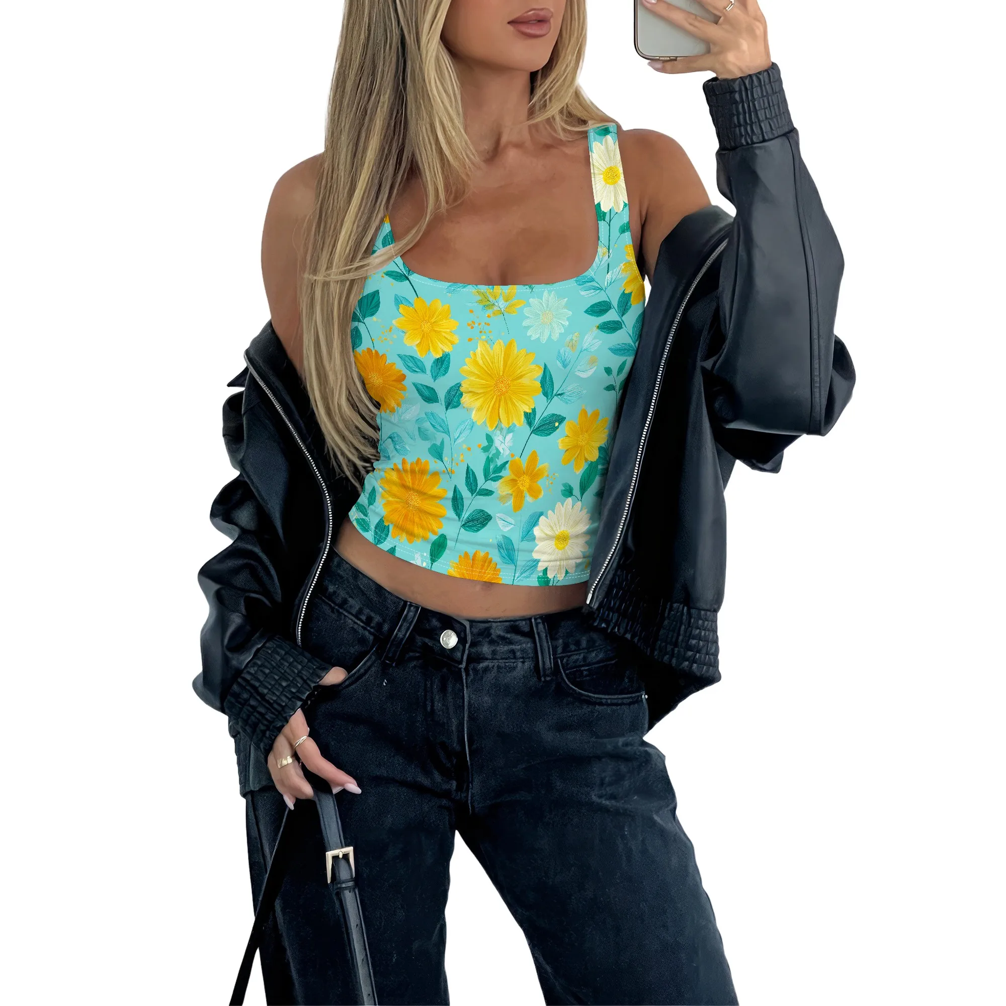 

Queen Women's Summer Square Neck Tank Tops Workout Cropped Ribbed Summer Camisole Sleeveless Clothes 2025