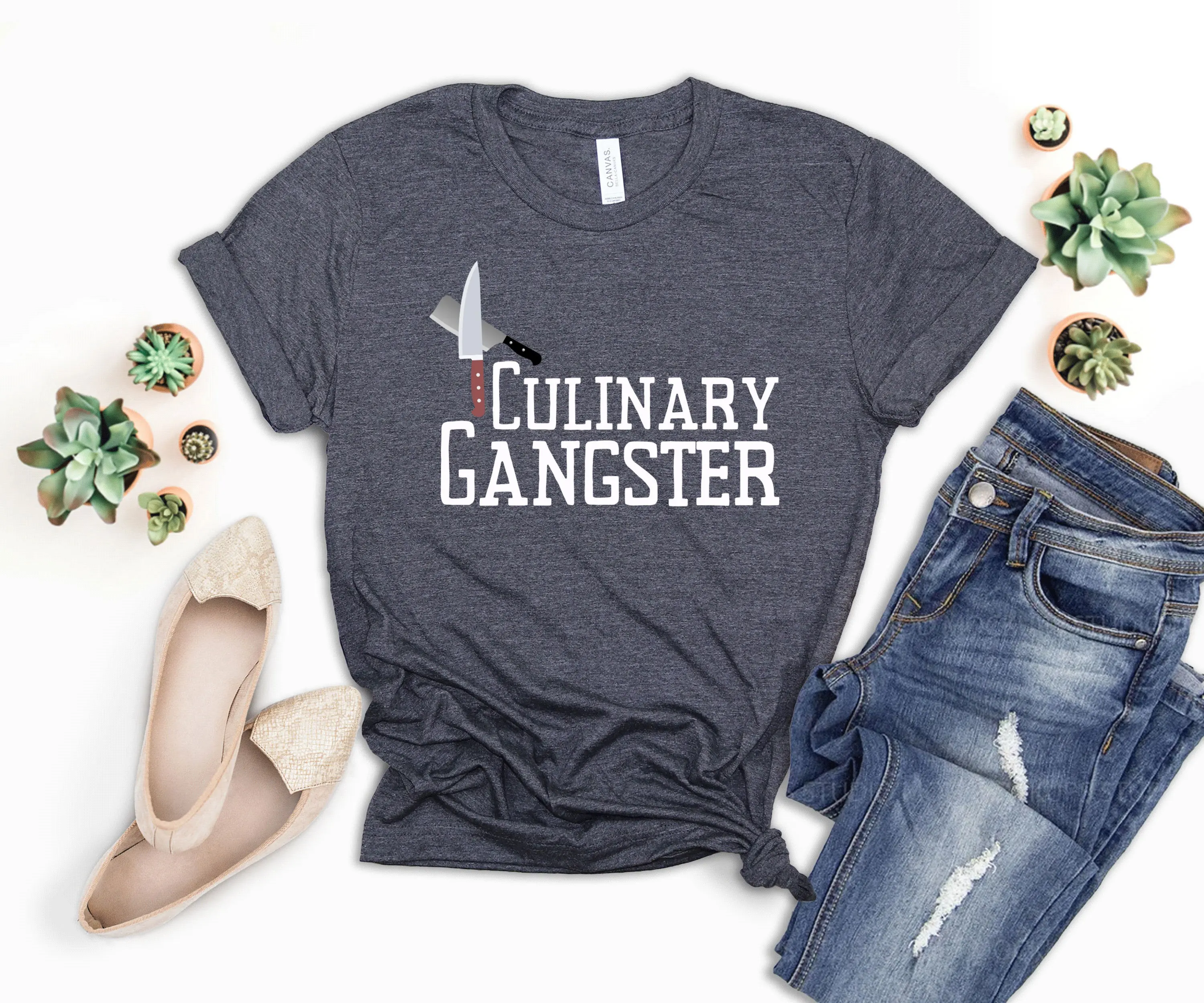 Culinary Gangster Funny Chef T Shirt Cooking Butcher School Teacher