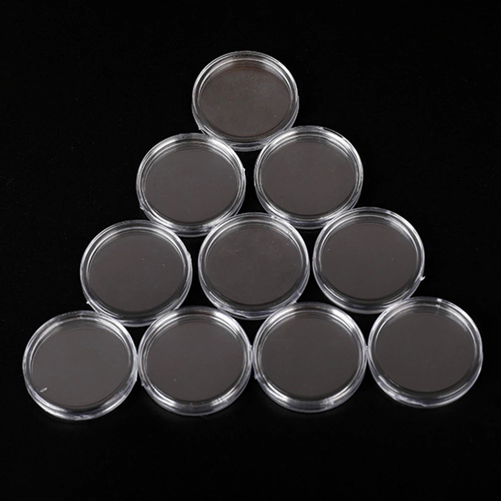 100Pcs Acrylic Clear Coin Capsules Storage Case Box Holder Plastic transparent box For 16/18/19/20/21/22/24/25/26/28/30/40mm