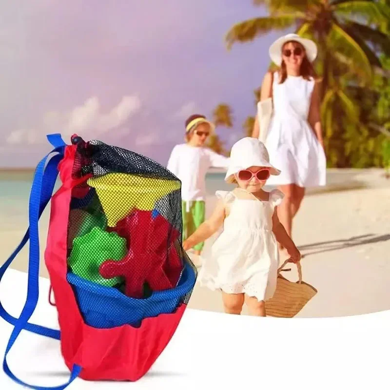 1 pc Strand tasche faltbare tragbare Mesh-Badet asche für Kinder Strand Spielzeug körbe Aufbewahrung tasche Outdoor Schwimmen wasserdichte Taschen