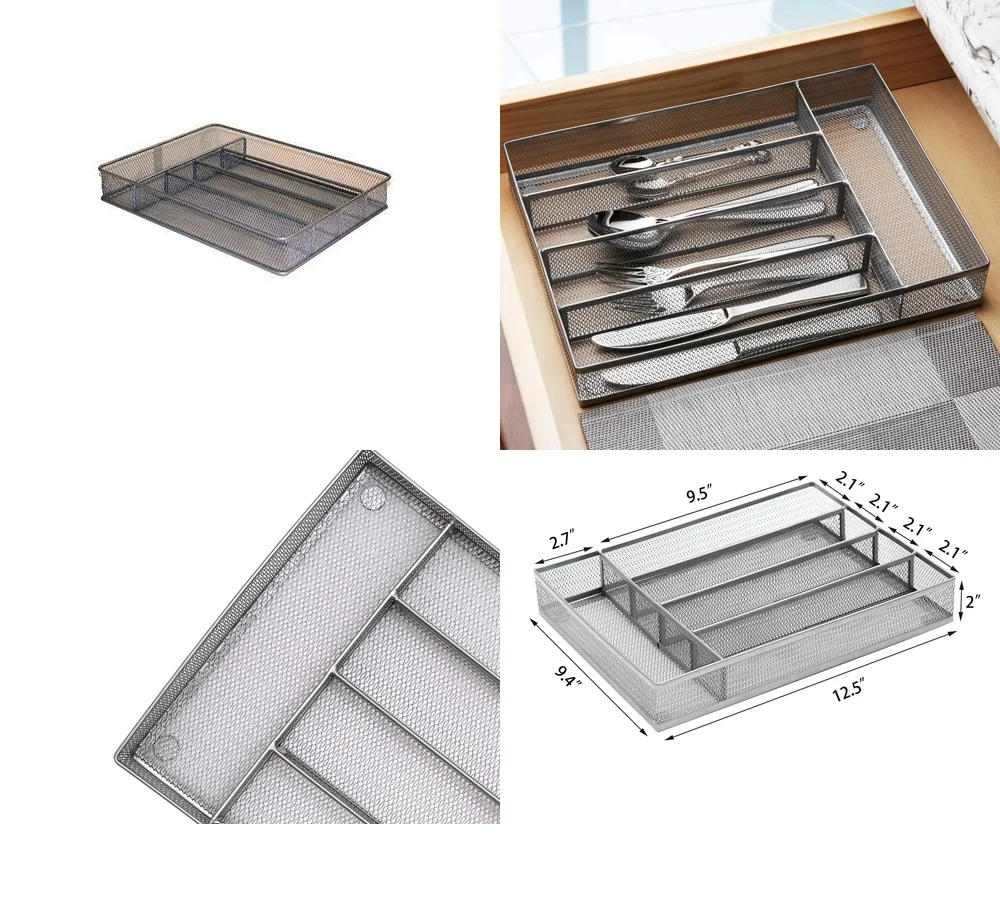 

Drawer Organizer Tray for Cutlery Silverware Kitchen Storage Divider Utensil Drawer Insert Adjustable Storage Solution for