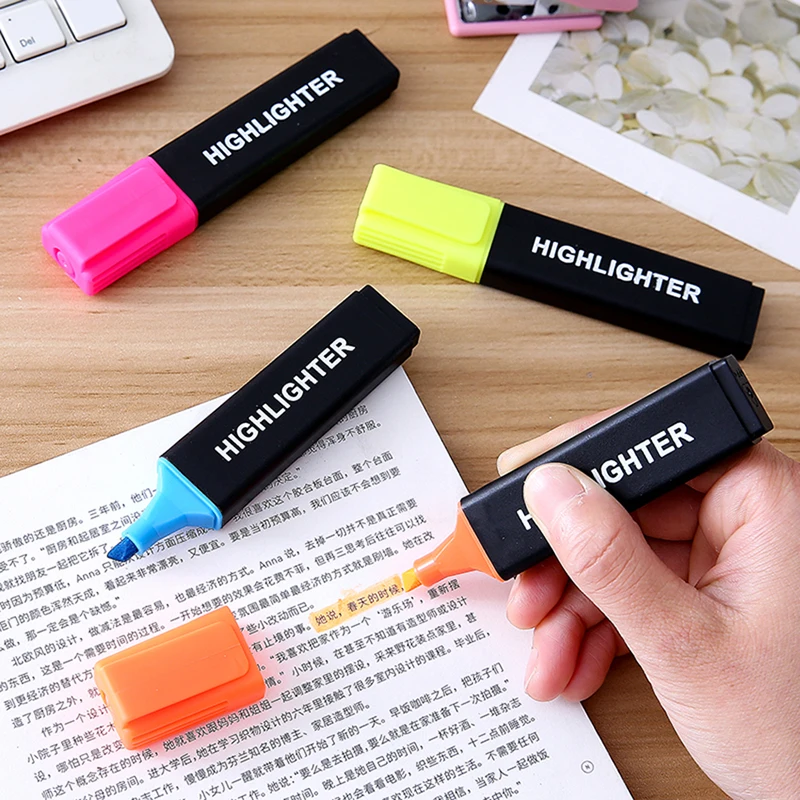 Highlighters Fluorescent Color Marker Pen Text Separator Invisible Ink School Stationery Office Supply