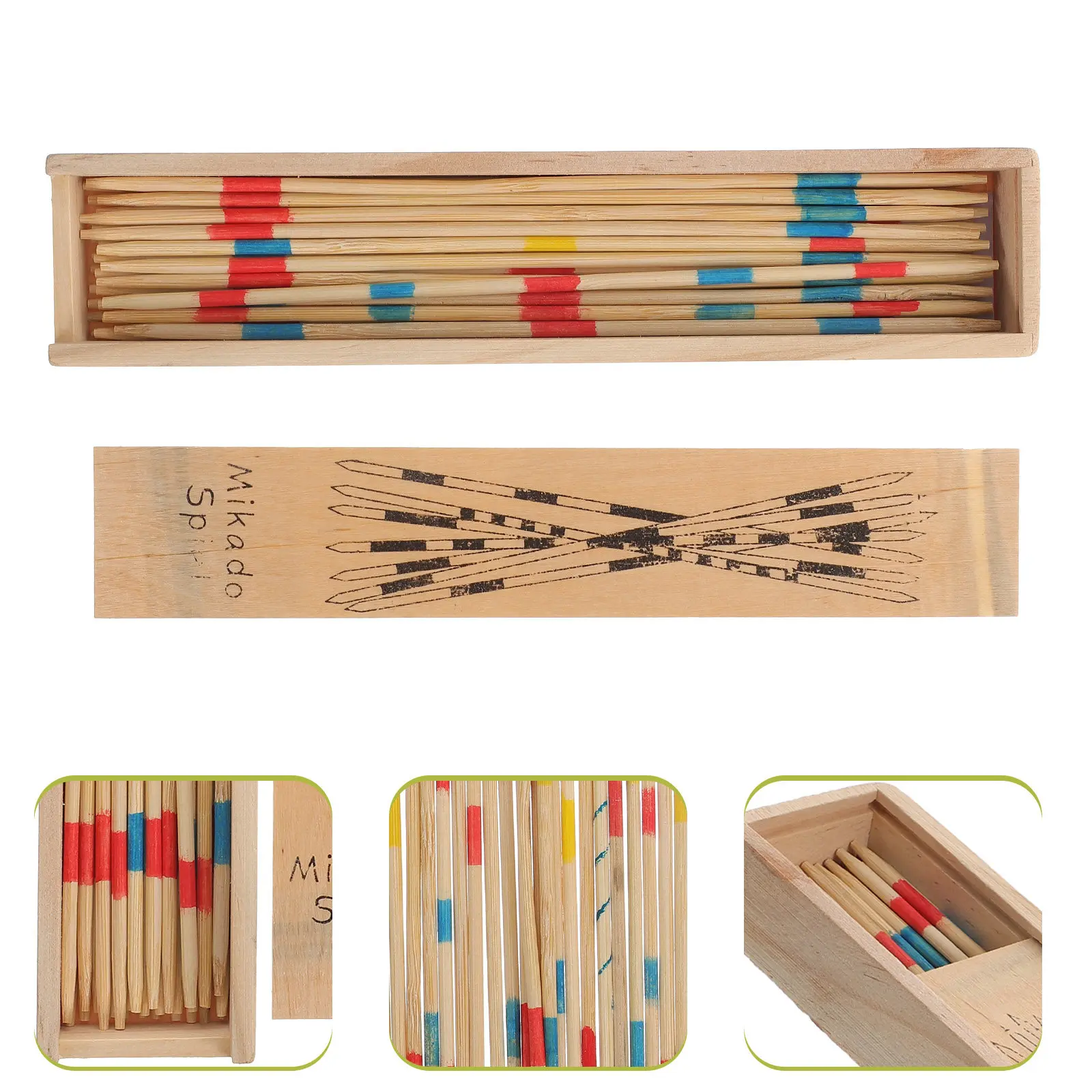 

2 Boxes Wooden Game Sticks Colorful Creative Children Tabletop Educational Parent-Child Interactive Cognitive Learning Stick