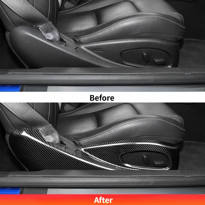 For Chevrolet Camaro Real Dry Carbon Fiber 2016-2023 Interior Seat Adjustment Switch Panel Decoration Modification Accessories
