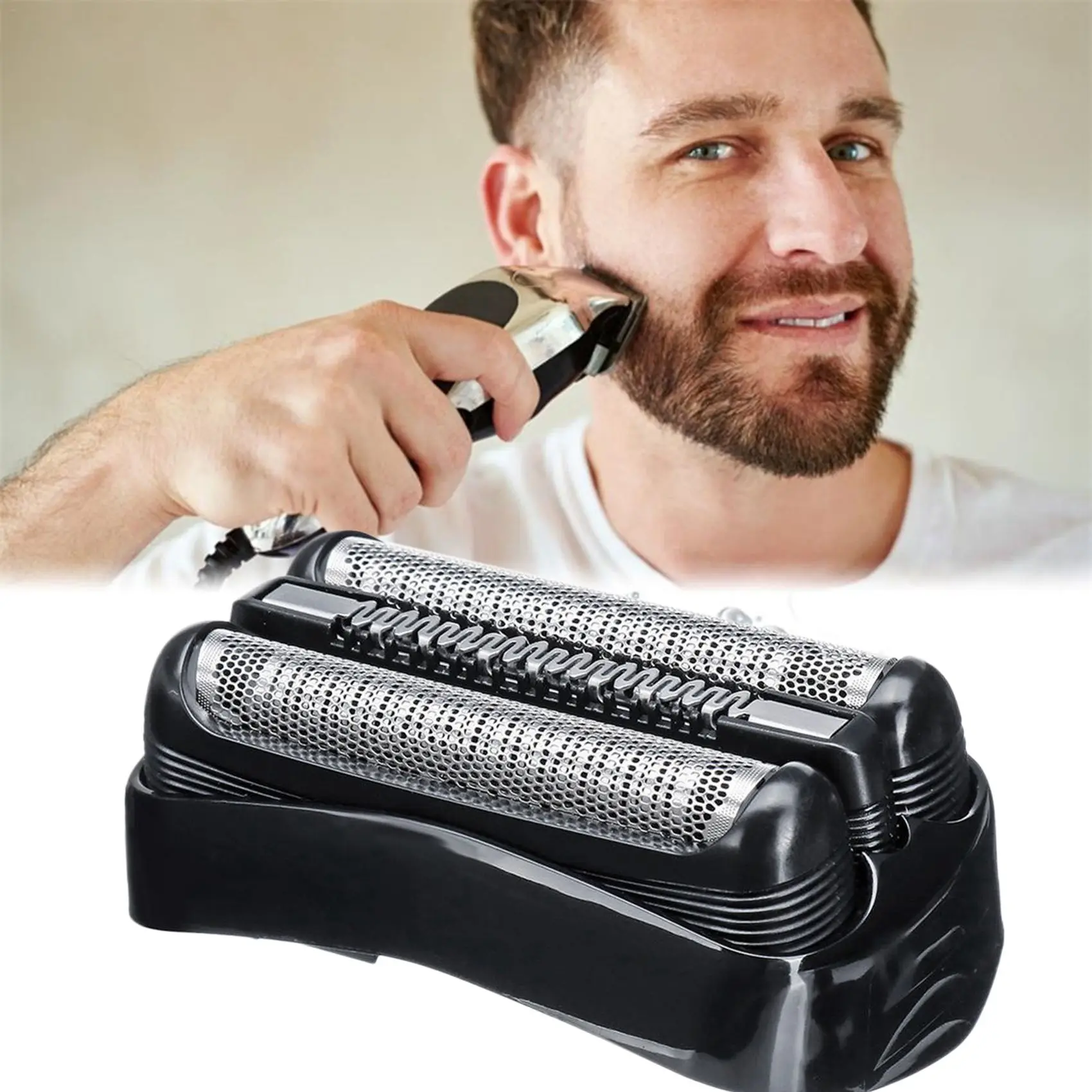 2Pcs 21B Replacement Shaver Foil Head for Braun 3 Series 300S 301S 310S 320S 330S 340S Cruzer Men Electric Razor Shaving