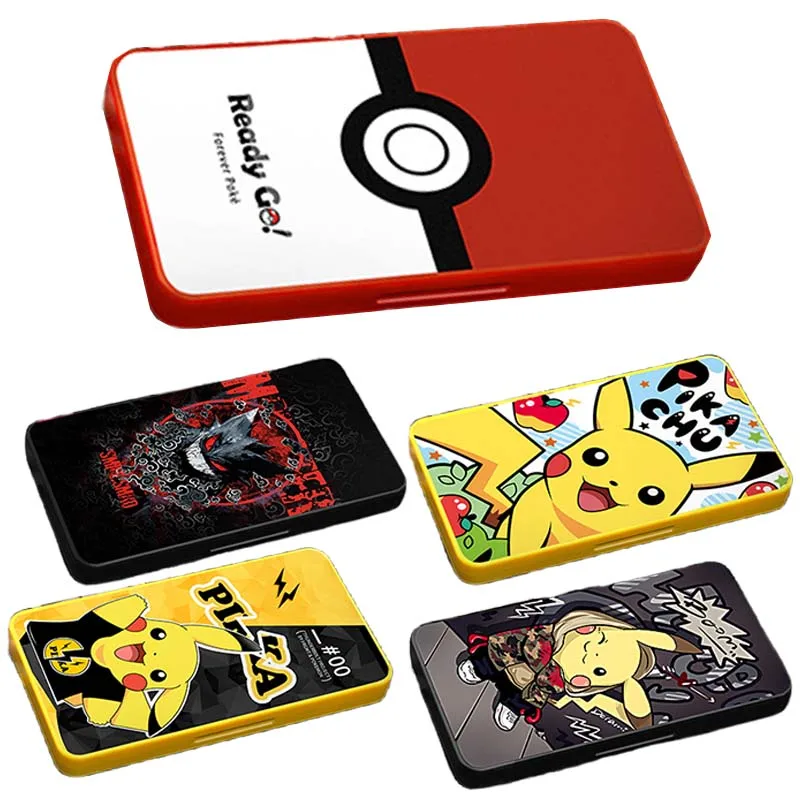 

48 in 1 Pikachu Cards Case Switch Game Card Storage Case Portable Magnetic Game Box Game Accessories with Soft Silicone Lining