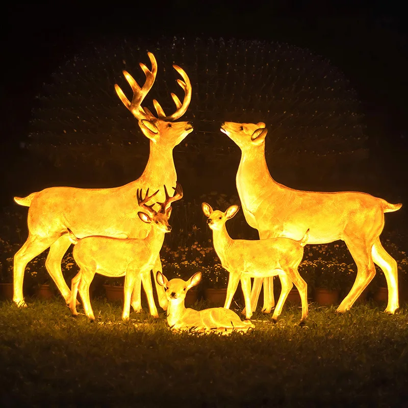 

LED luminous elk outdoor animal park square sika deer garden villa garden landscape lawn