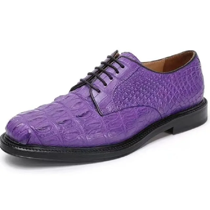 2023 new arrival Fashion Crocodile Skin causal shoes men,male Genuine leather Brogue Shoes PDD2036