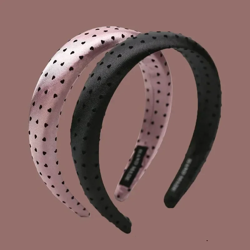 2pc European and American Retro Pink Heart Headband Women Girls Hair Bands Elegant Hairband for Holiday Party Hair Accessories