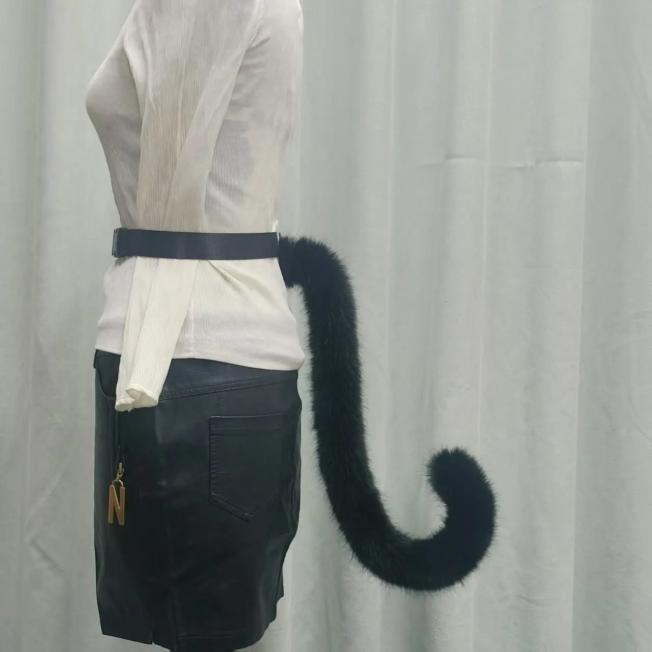 Handmade 70CM Furry Fox Tail Girl Plush Cosplay Prop Faux Fur Cat Tail Lolita Cosplay Animal Tails Halloween Party Kids Gift