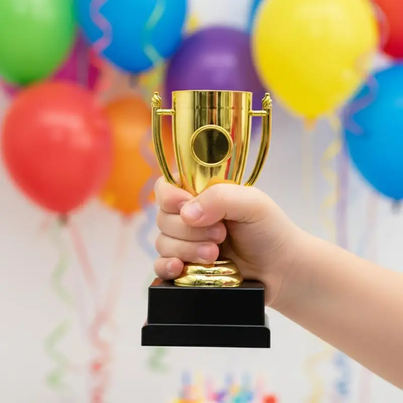 New 1Pcs Creative Competition Special Trophies Mini Football Trophy For Sporting Events Birthday Parties Kids Party Filler Gift