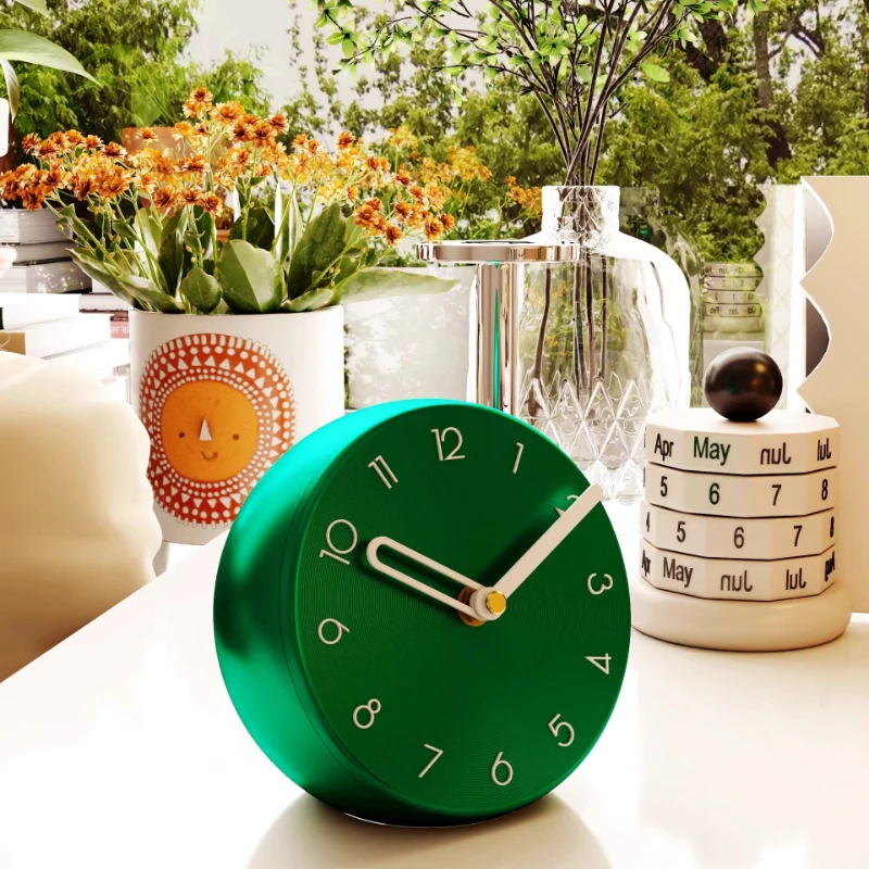 

Ultra-Quiet Colorful Modern Desk Clocks Cute Home Decorative Ornament for Living Room Timer Multi-Color Silent Tabletop Clock