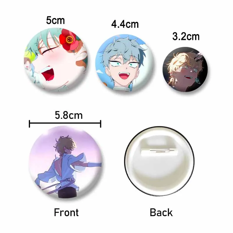 Cartoon Alien Stage Round Brooch Tinplate Hyuna IVAN Lapel Pins Mizi Luka Badge on Backpack Hat Cosplay Accessories Jewelry Gift