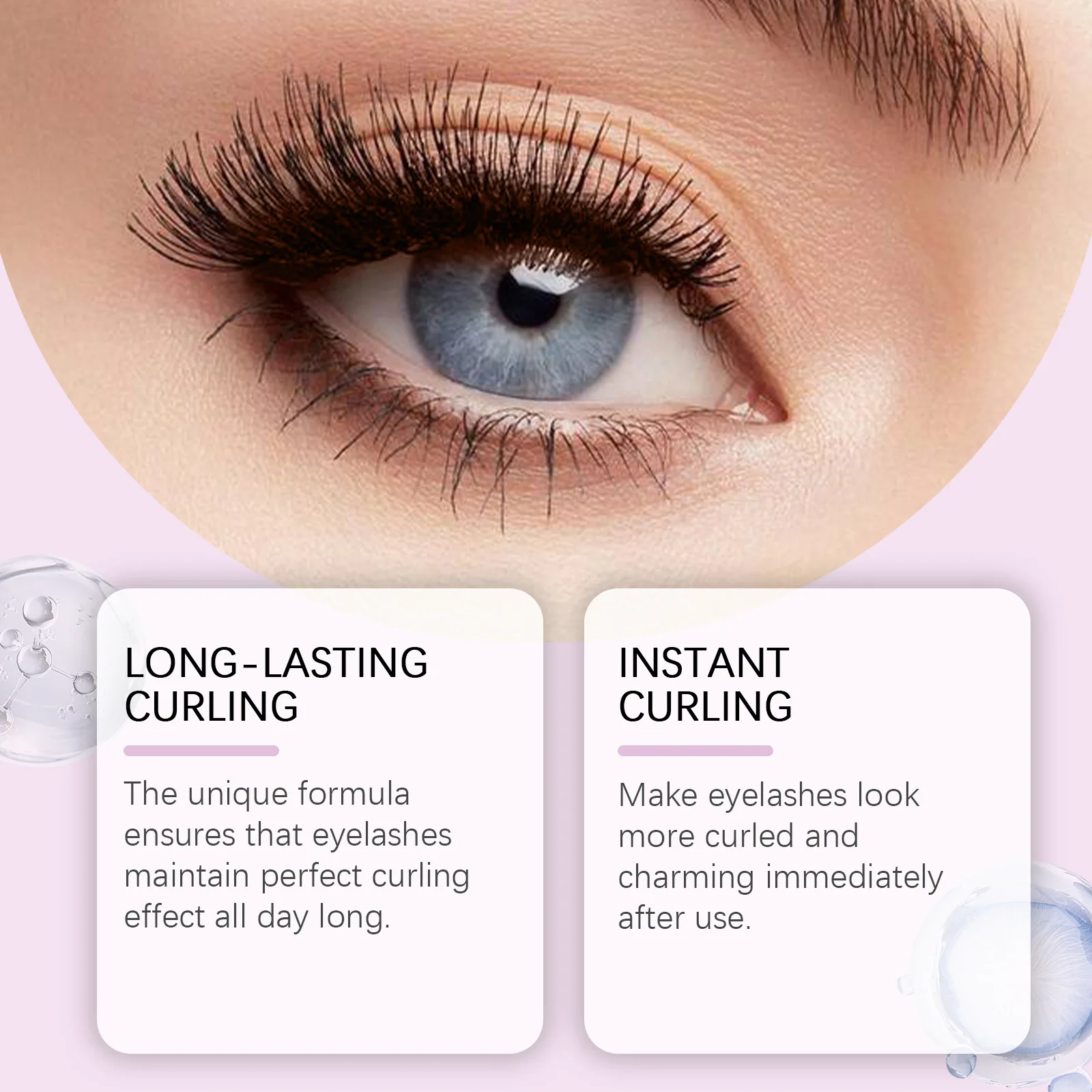 Eelhoe Lasting Curling Mascara Crema Allunga Modellatura Aumenta Più Spessa Migliora Curl Non-sbavature Trucco Mascara Impermeabile Pennello