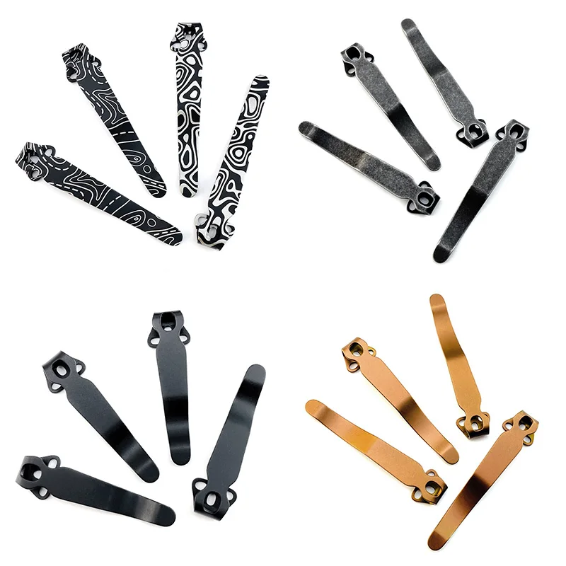 Long / Short Style 11 Types Knife Titanium Pocket Clip Clamp for Spyderco C81 Para3 Endela Benchmade Bugout 535 Taggedout 940