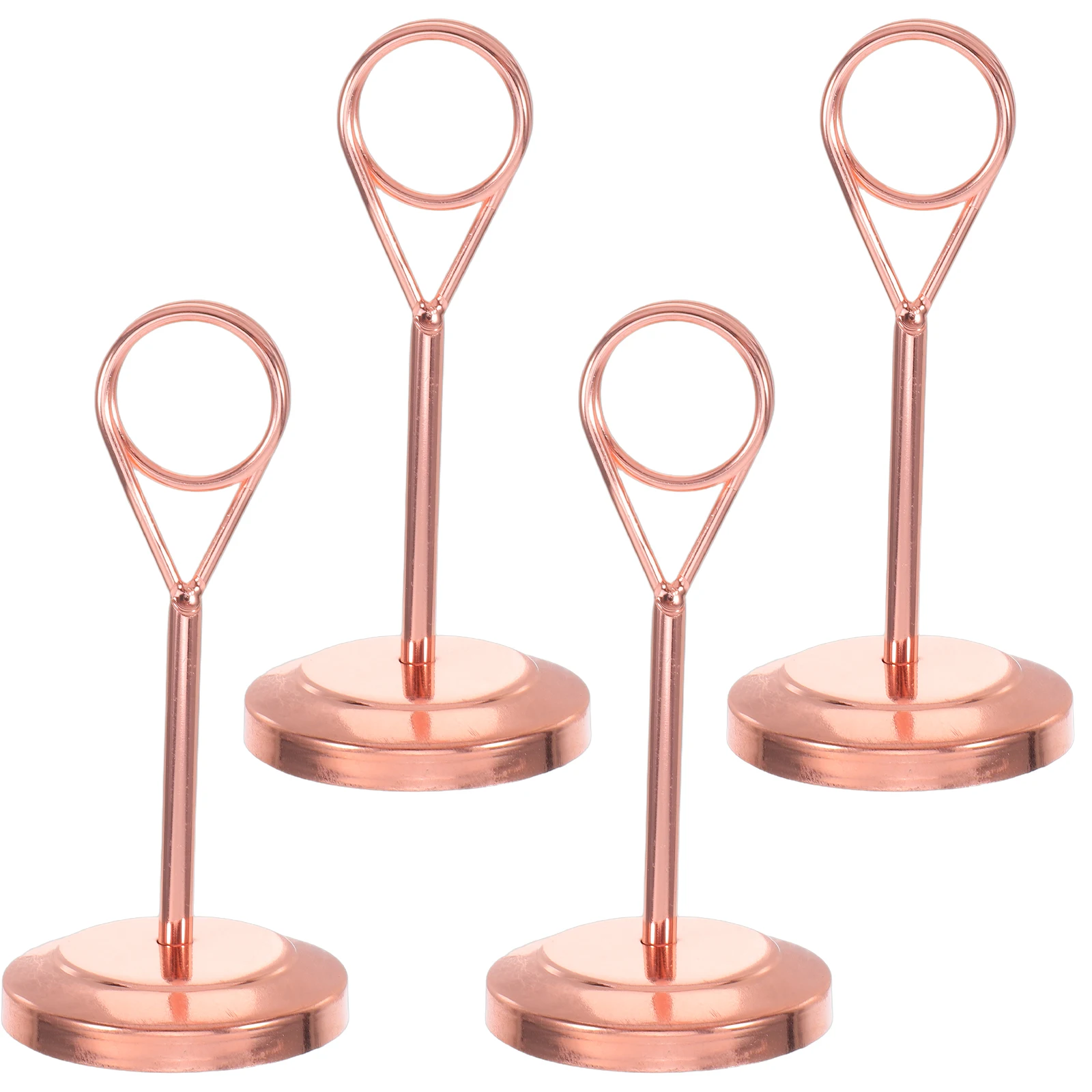

4 Pcs Stainless Steel Message Card Holder Stand Gold Holders Memo for Place