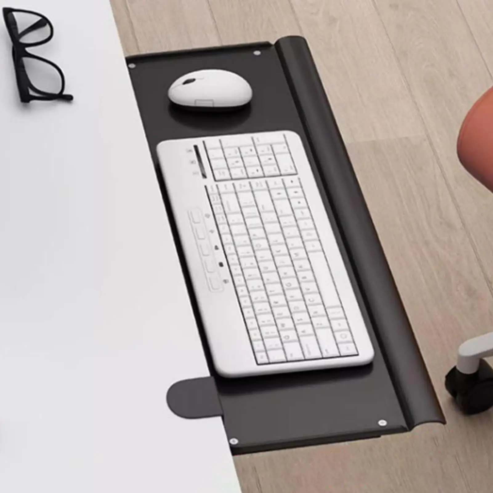 Keyboard Rails Under Desk No Drill Adjustable Rail Extender Sliding Keyboard Tray Under Desk For Computer Stand Office Bedroom