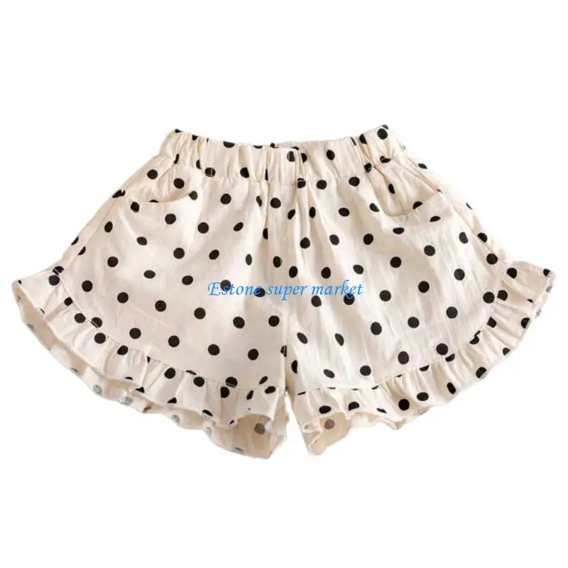 

090B Children's Fashion Detail Casual Shorts Stretchy Waistband Design Breathable Short Pants For Playdates Summer Outfits