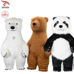 Disfraz de oso Polar inflable de aire SAYGO, mascota para publicidad, Navidad, Halloween, disfraz de Carnaval peludo para adultos, Animal