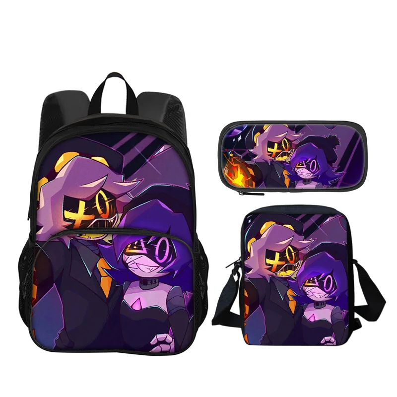 Murder Drones Round Front Bag Backpack Pen Bag shoulder Bag 3Pcs Set Versatile  Boy or Girl School Birthday Best Gift