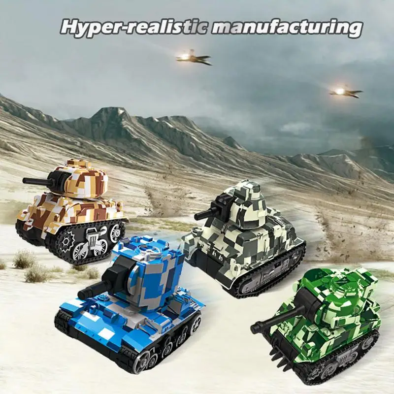 4pcs Tank Model Mini 1: 64 Alloy Die-casting Military Tank Toy For Kids Learning Model Cars Pocket Tanks Boys Birthday Gift