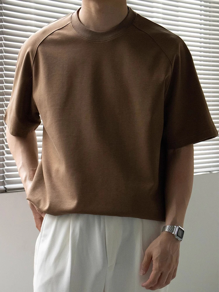

Daily Leisure Solid Color Breathable T Shirts Men Clothing Fashion Pullovers 2025 Summer New Casual Mens Short Sleeve T-shirt