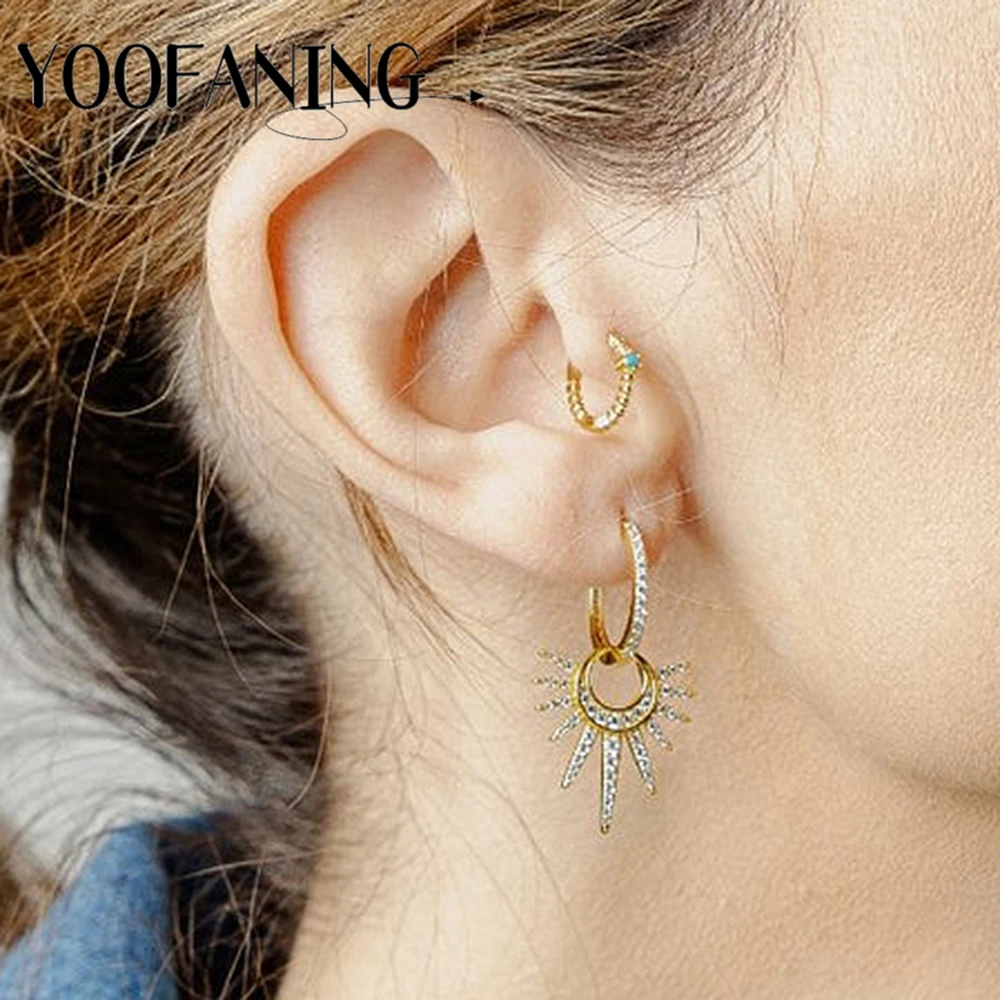 925 Sterling Silver Ear Needle Luxurious Gold Silver Hoop Earrings High-end Design Series Women's Jewelry Party Wedding Earrings