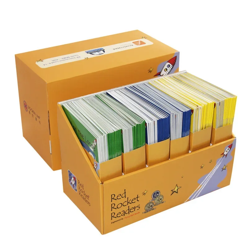 144 Bücher Box Set rote Rakete Leser gelbe Box abgestuft Lesebuch 6-12 Jahre Kinder Englisch Erleuchtung Bilderbuch