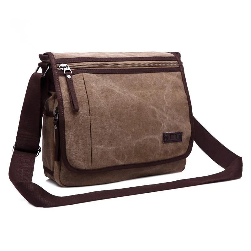 Fashion Canvas Single Shoulder Bag Men Outdoor Travel Crossbody Bag  Casual Satchel Vintage Messenger Bags