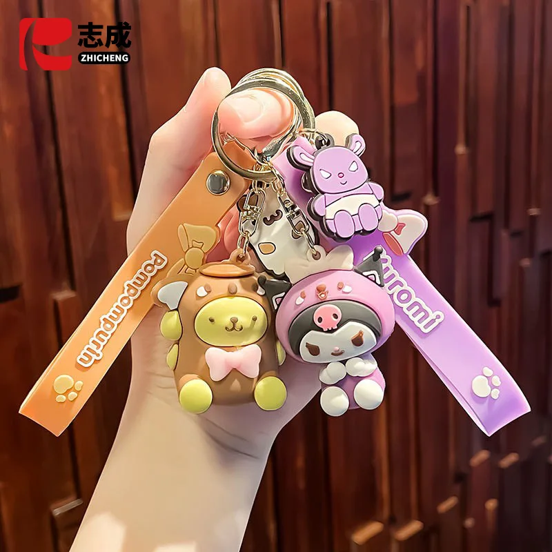 

Sanrio Hello Kitty Keychain Cute Cartoon Melody Kuromi Cinnamoroll Doll Pendant Decorative Keychain Girl Childrens Best Gift Toy