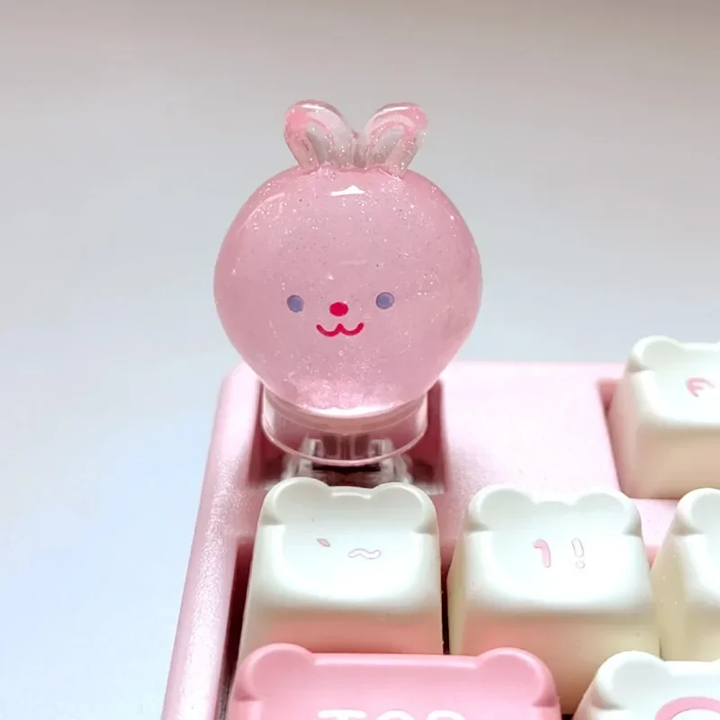 MiFuny simpatico pomello traslucido Keycaps Kawaii coniglio/amaretto manopola del Volume Keycap personalizzato per il gioco tastiera meccanica Keycaps regalo
