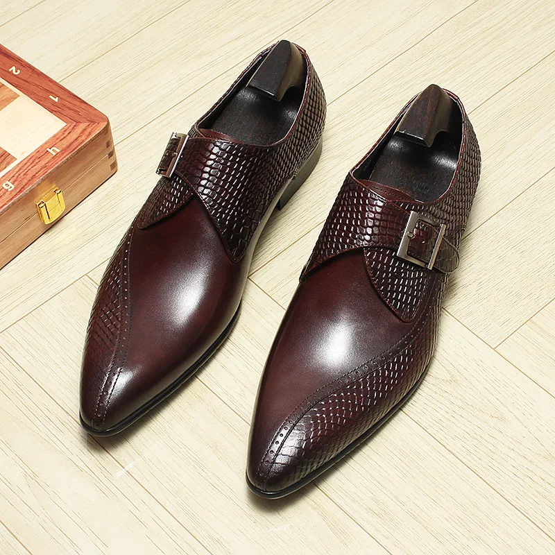 Retro Mens Genuine Leather Dress Shoes Luxury Handmade Quality Comfortable 2026 Autumn British Style Classic Social Shoes Male