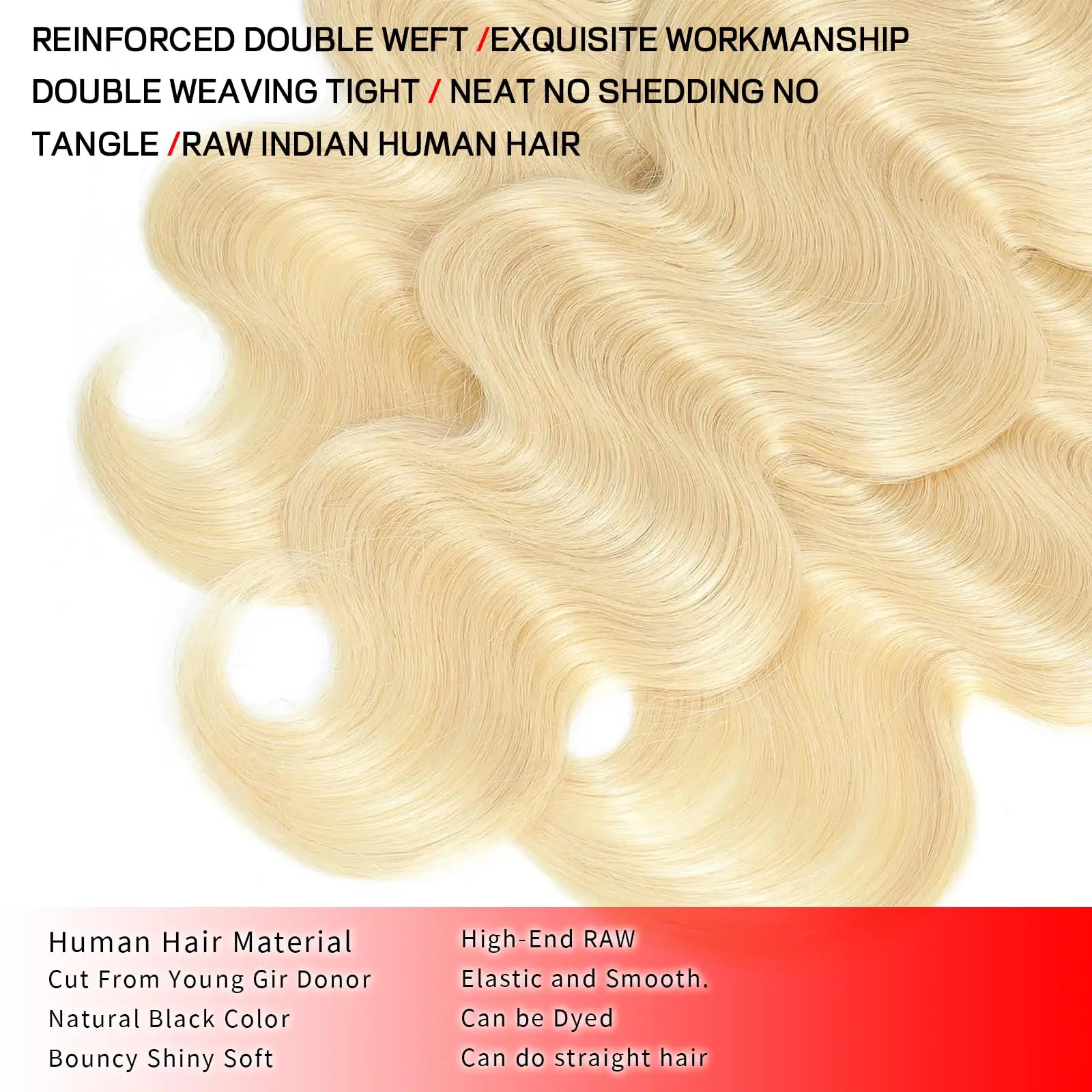 Body Wave 1/3/4 Bundles Honey Blonde Brazilian Hair For Braiding Super Long Wavy Wigs Body Wave 613 Loose Wave Wigs For Women