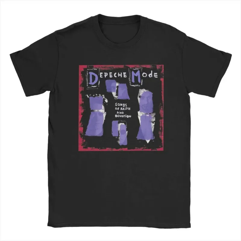 Men Depeche Cool Mode T Shirt Songs of Faith and Devotion Pure Cotton Tops Amazing Short Sleeve Crew Neck Tees Plus Size T-Shirt