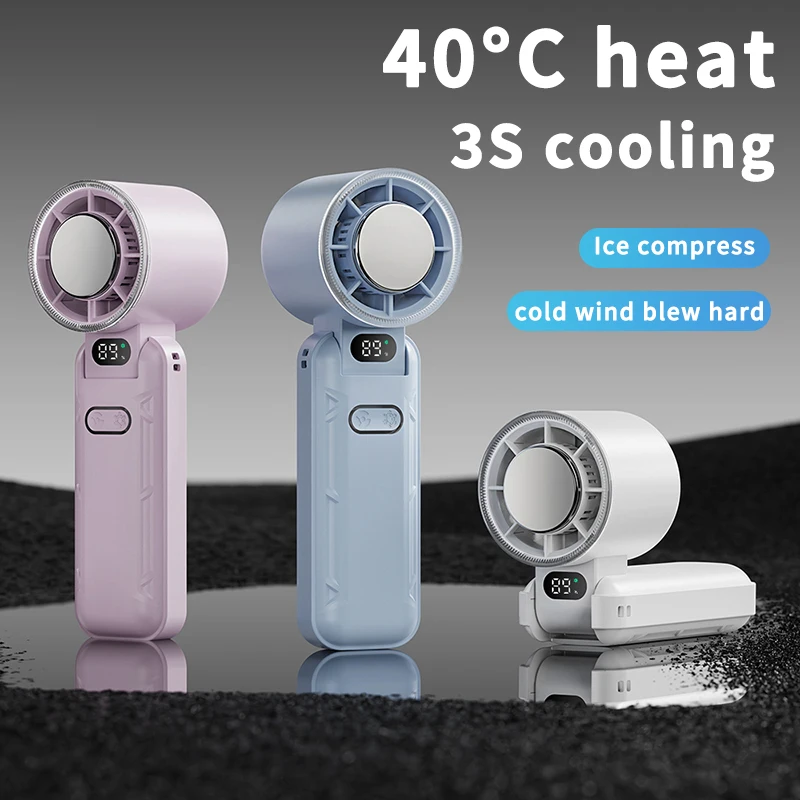 Portable Foldable Handheld Cooling Fan Adjustable Speeds, Lightweight Rapid Cooling for Travel/Office/Outdoor