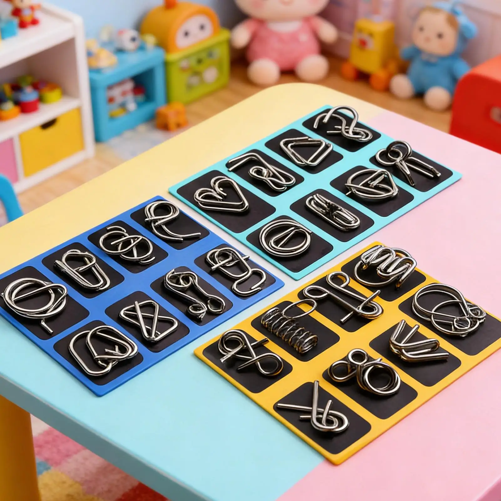 

3D Metal Puzzle Educational Learning Toys Metal Mind Puzzles Disentanglement Toys for Children Teens Family Boys Girls Home