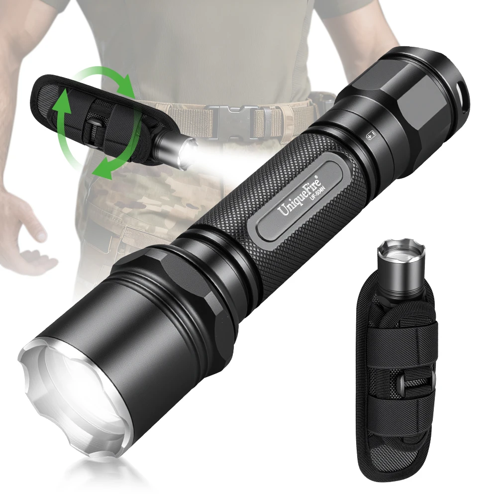 

UniqueFire 504N LED Tactical Flashlight 2500 High Lumen Police Flashlight 5 Modes Security Flashlights with Belt Holster