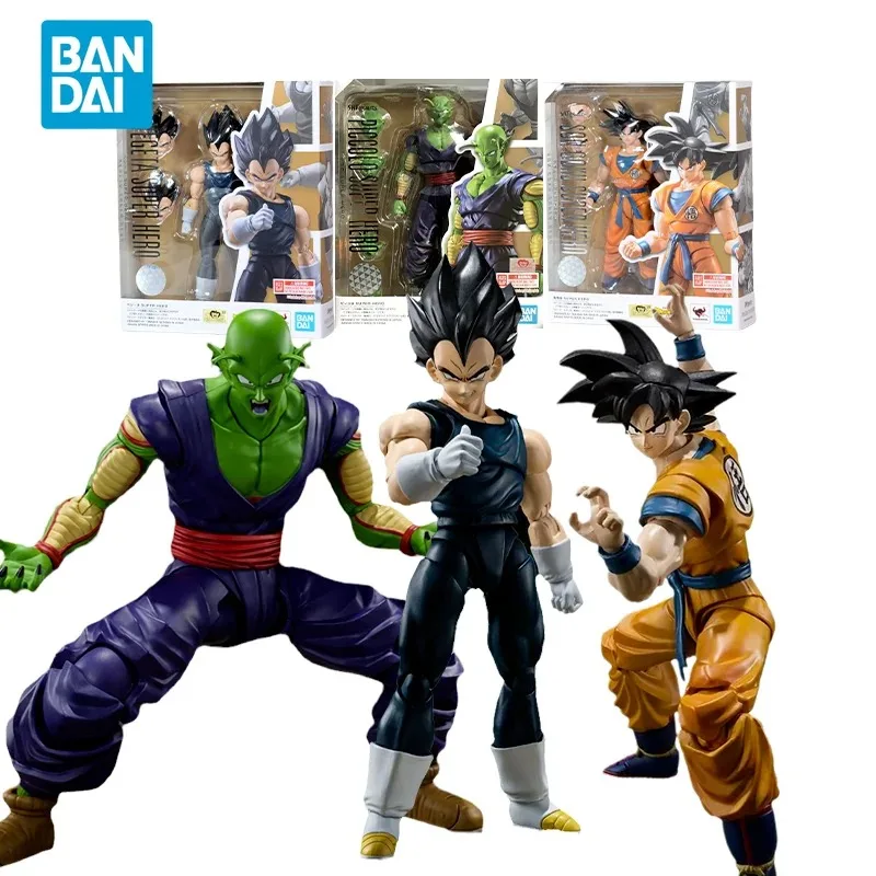 

Bandai Genuine Dragon Ball Super Anime SHF SON GOKU VEGETA PICCOLO SUPER HERO Action Figure Model Dolls Gift Toys for Children