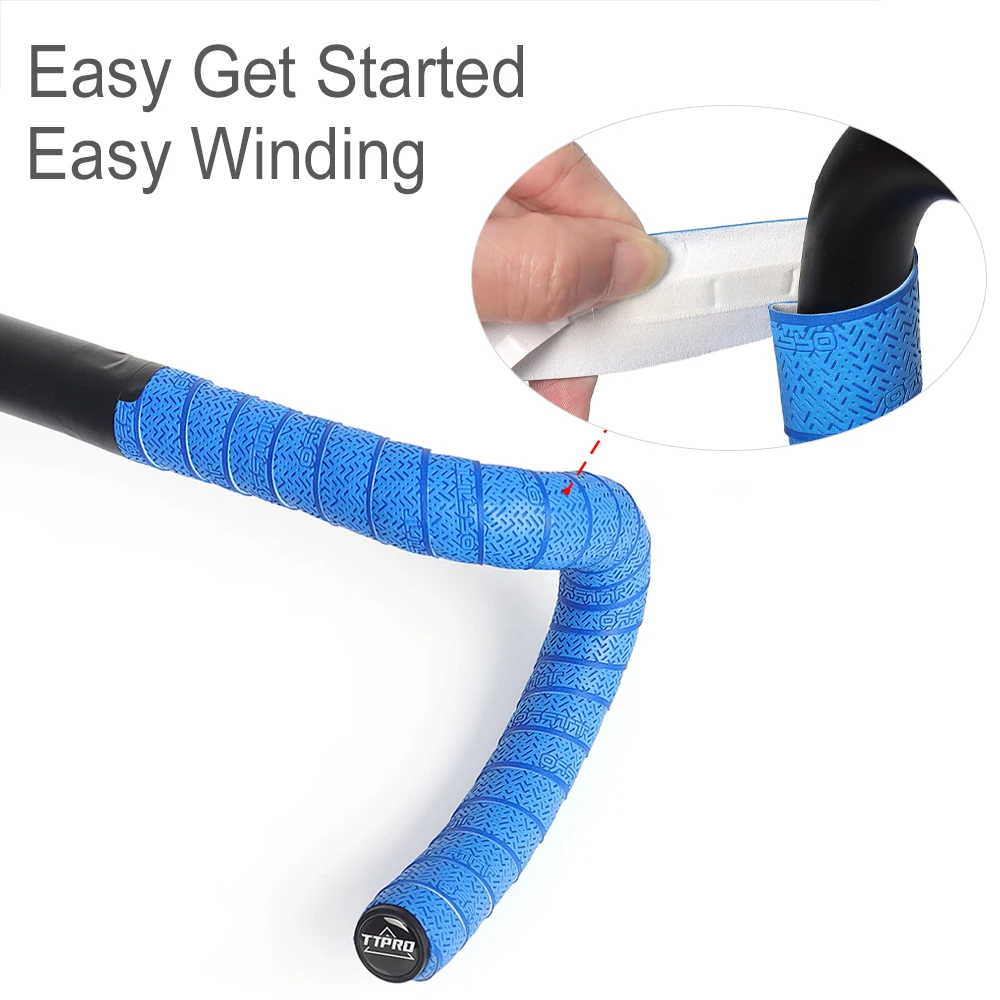 شريط مقود الدراجة بنمط السحلية من TTPRO مضاد للانزلاق وممتص للصدمات وقبضة مقاومة للتآكل للدراجات على الطرق والحصى