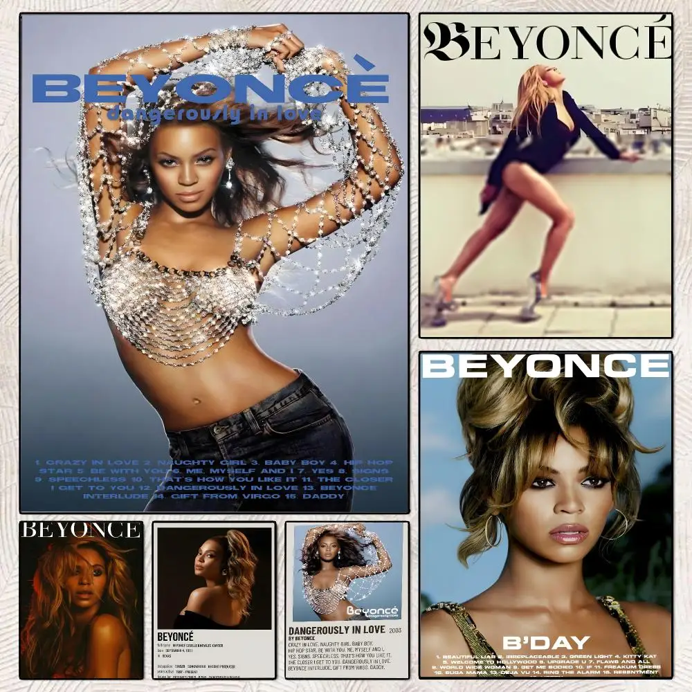 B-Beyonce Singer Poster Decorative Wall Art Stickers Mural For Home Living Room Hallway Decor Gift
