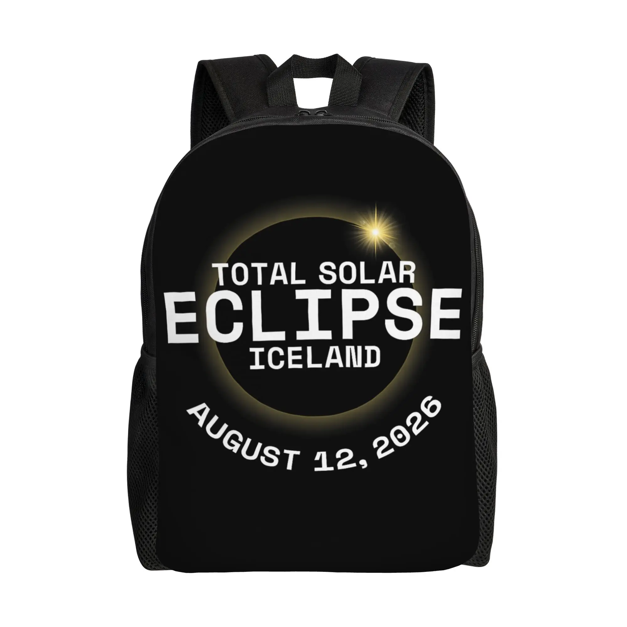 Total Solar Eclipse Iceland 12th August 2026 Totality Backpack Gift High School  Daypack for Men Women Laptop Shoulder Bag