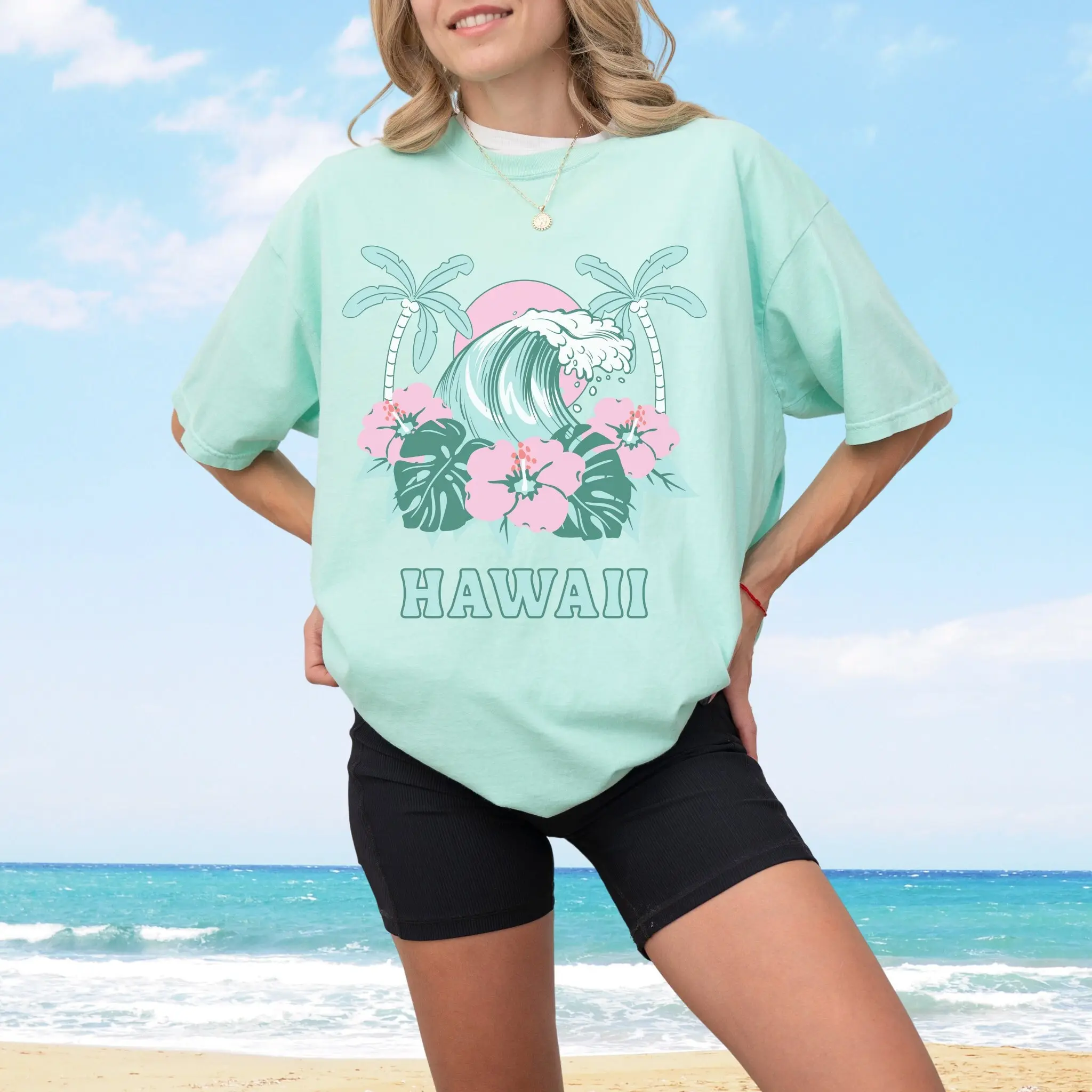 Hawaii T Shirt hibiscus Coconut Girl ocean inspired style clothes beachy shirts trendy comfort colors