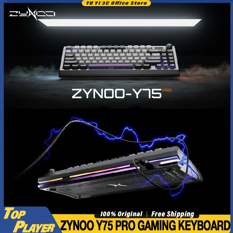 

ZYNOO Y75 Pro игровая клавиатура с ЧПУ, алюминиевый корпус, поддержка 0,01 мм, RT 8K, скорость опрокидывания, 0,125 мс, индивидуальный магнитный переключатель с задержкой