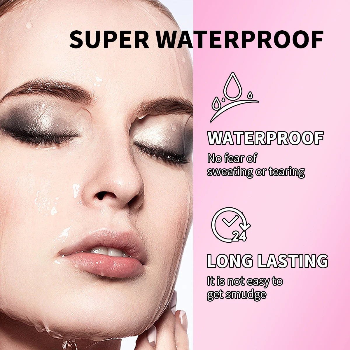 ซาส ชุดมาสคาร่าและอายไลเนอร์ 2-in-1 แปรงซิลิโคนพร้อมมาสคาร่าปริมาณมากพิเศษ สูตรแห้งเร็วและกันน้ำ