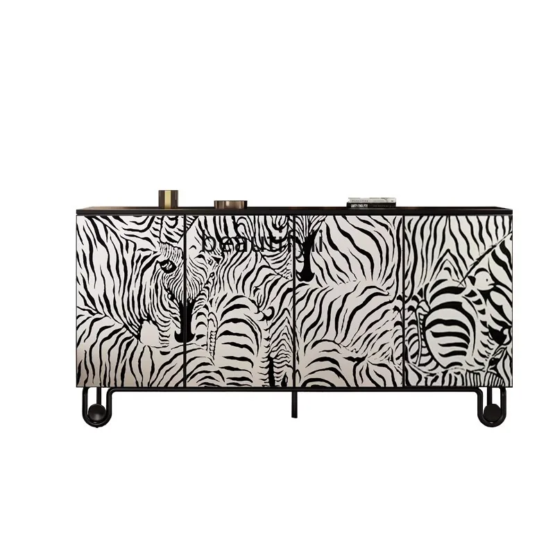 

French Entry Lux Sideboard Cabinet Modern Living Room Hand Painted Home Decoration Shoe Cabinet Entrance Cabinet