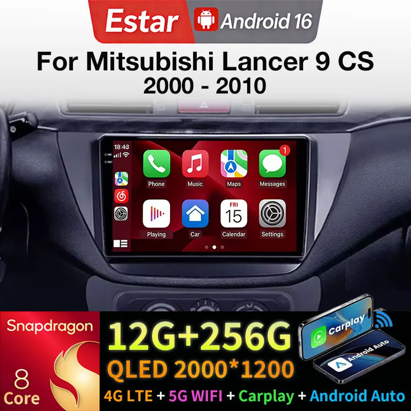 Android 16 Carplay For Mitsubishi Lancer 9 CS 2000 - 2010 GPS Multimedia Player Navigation Head Unit Stereo Head Unit Car Radio
