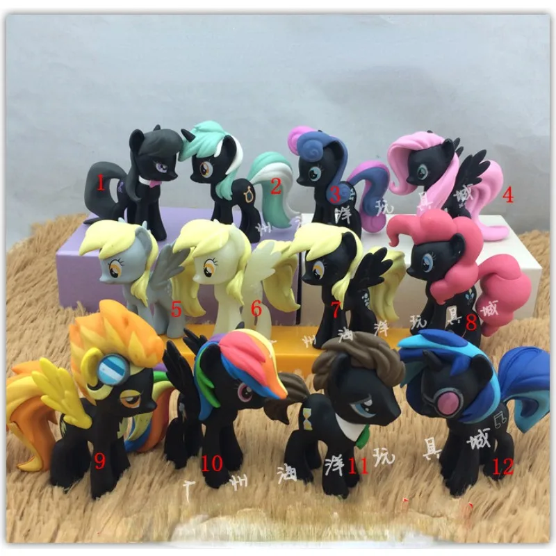 Hasbro My Little Pony Halloween Series Rare Edition Luminous Stupid Cool Black Dolls Action Figure Model Doll for Kids Gift